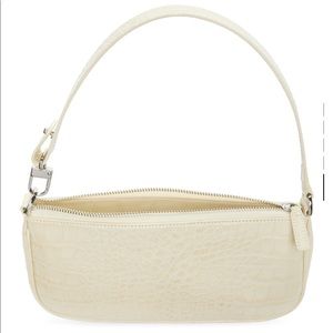 BY FAR Off-White Croc Purse